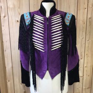 Patricia Wolf vintage suede fringed leather jacket